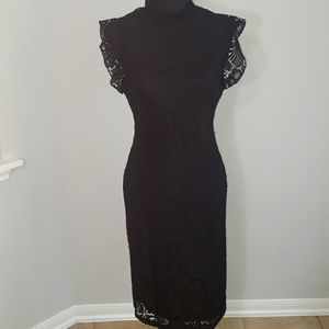 🤩Black lace overlay dress